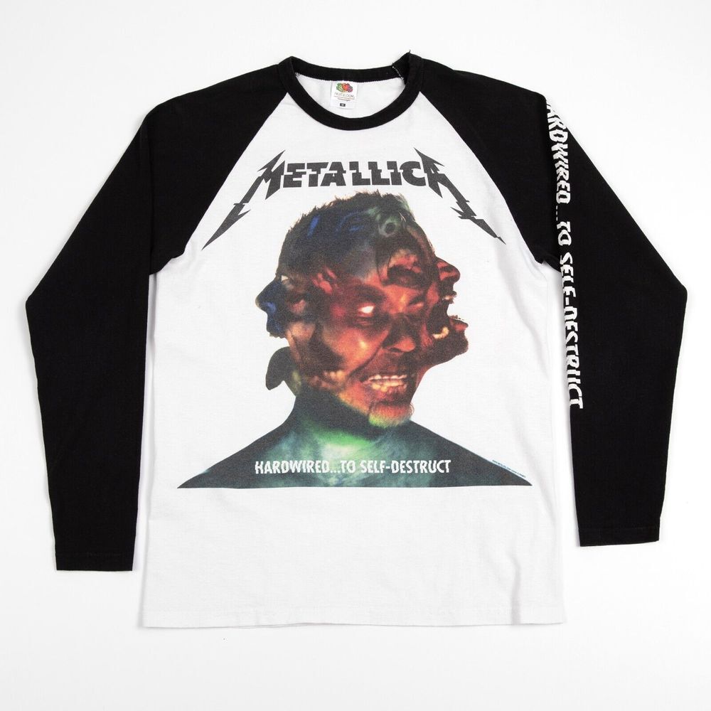 Metallica Hardwired To Self Destruct Raglan Baseball T-Shirt‎ (M) Metal Band